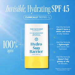 The Face Shop Hydro Sun Barrier no white cast on diverse skin tones.