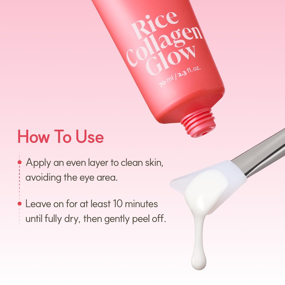 The Face Shop Pink Collagen Wrapping Mask peel-off image conveys removal and glow boost