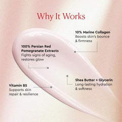 The Face Shop Pomegranate extract closeup emphasizes nourishing under-eye skin.