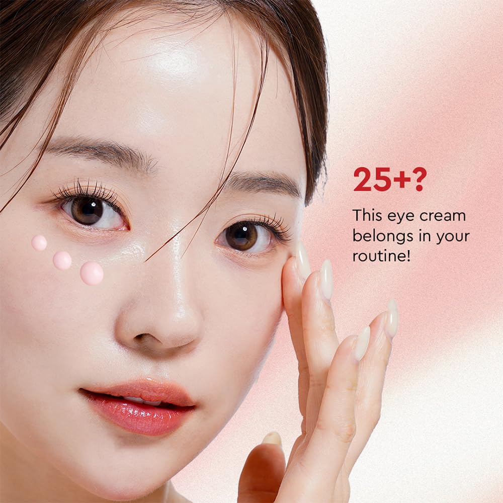 The Face Shop eye cream applied to the under-eye area to support hydration and brightness