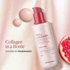 The Face Shop Pomegranate & Collagen serum being applied for quick absorption