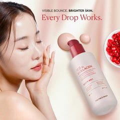 The Face Shop Pomegranate & Collagen serum texture swatch showing smooth, hydrated skin feel