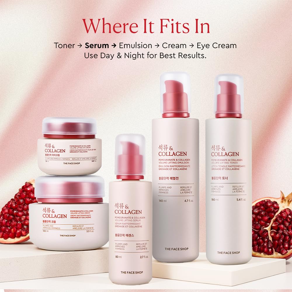 The Face Shop Pomegranate & Collagen serum water-light finish on skin