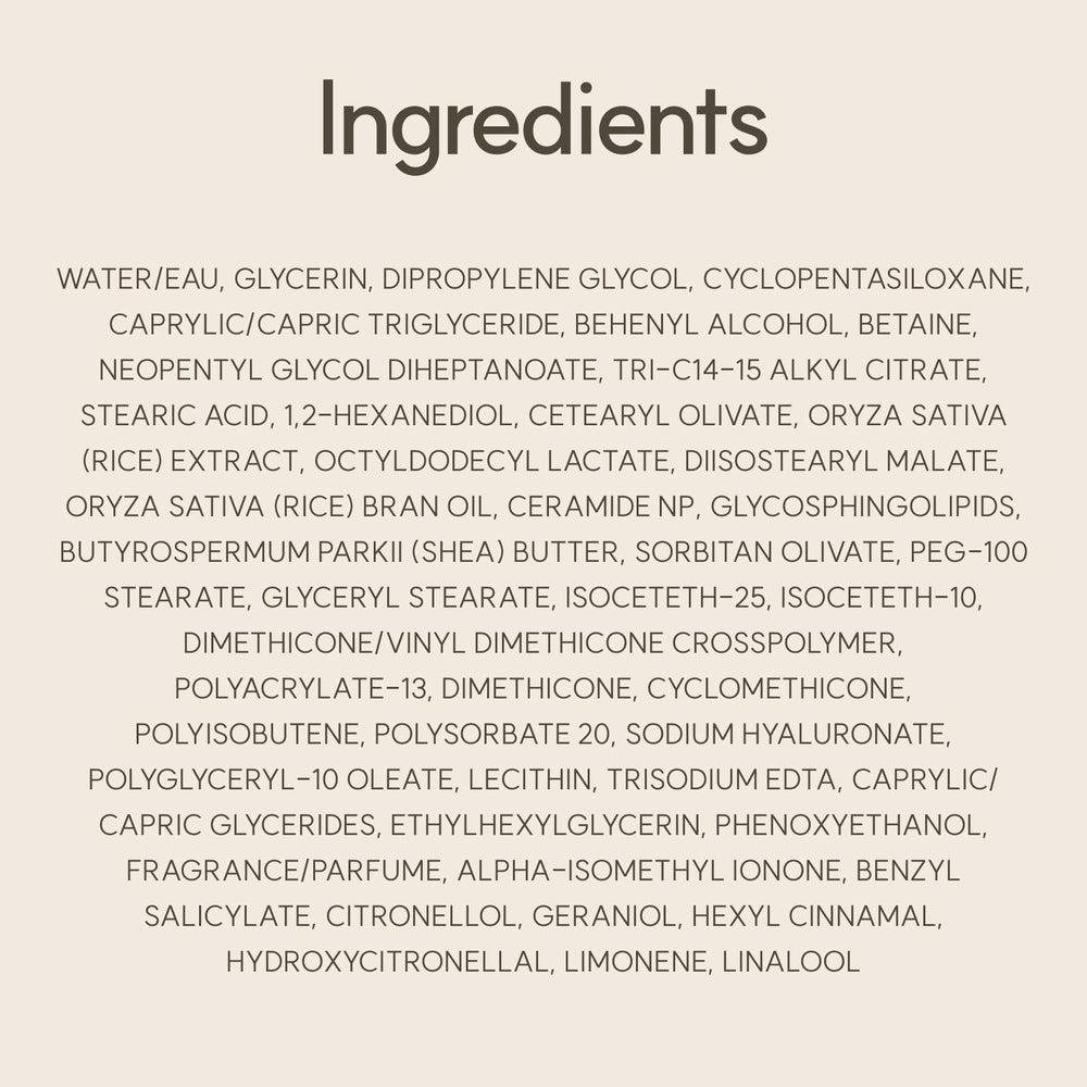 The Face Shop Rice Ceramide Cream ceramide NP closeup highlights plant-based ceramide delivery.