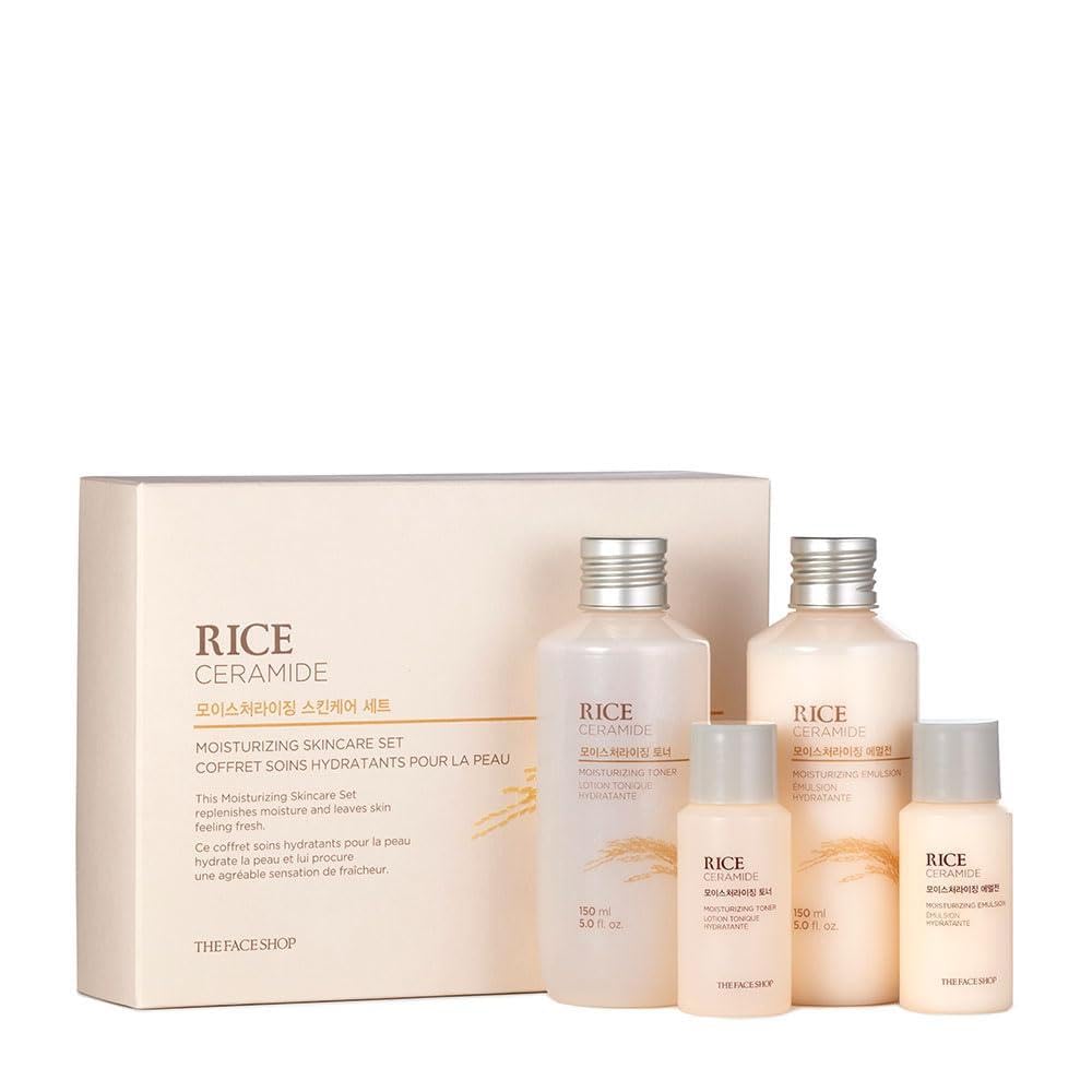 The Face Shop Rice Ceramide Toner bottle boosts moisture balance for dry skin
