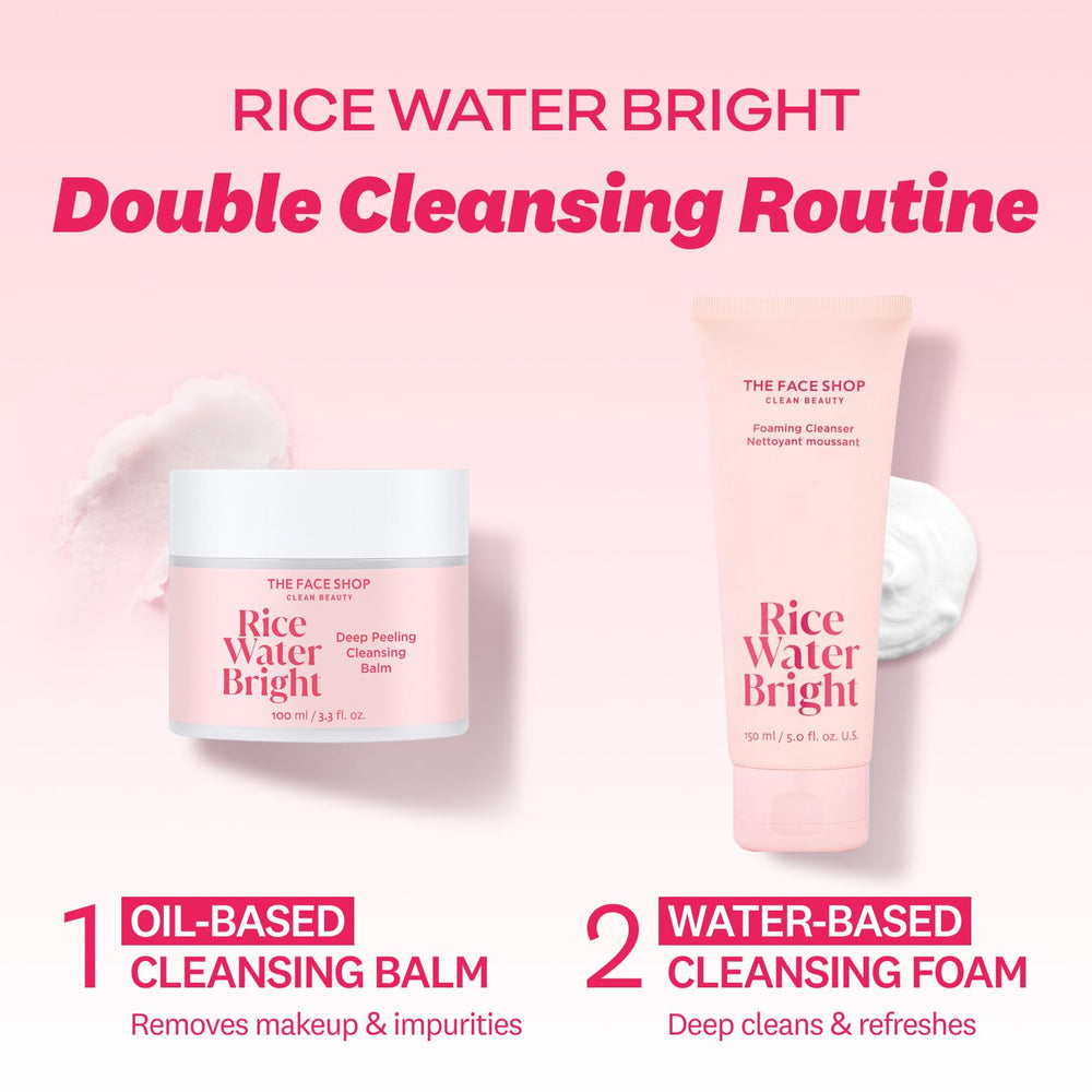 The Face Shop Rice Water Bright balm ingredients highlighted for soothing cleansing