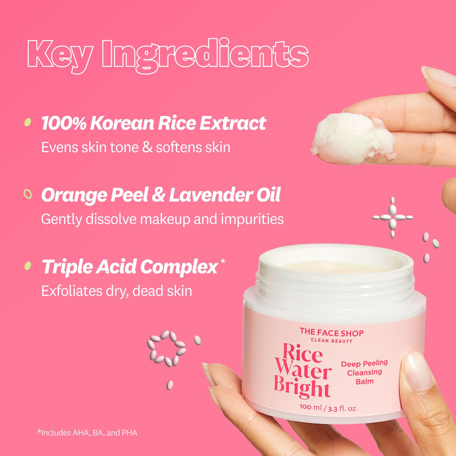 The Face Shop Rice Water Bright balm forms milky lather for a clean, hydrated finish