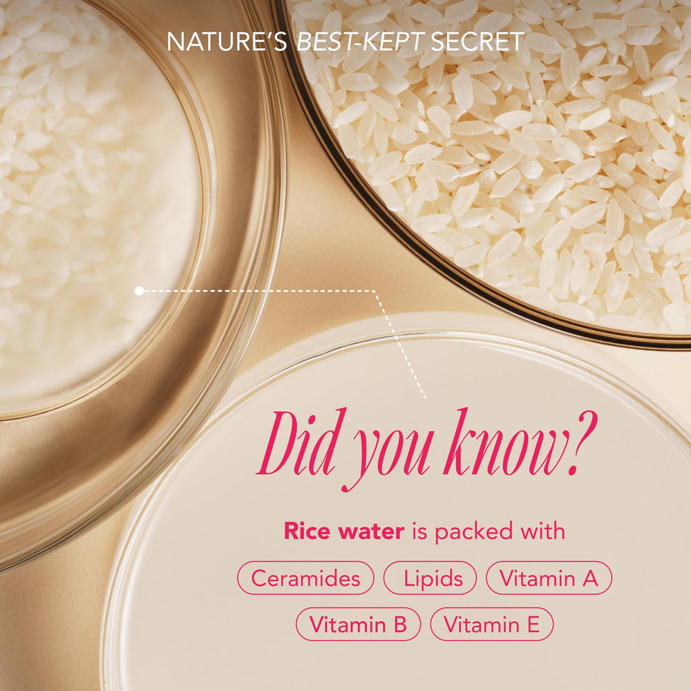 The Face Shop Rice Water Bright cleansing oil mini dissolves makeup and SPF for a fresh finish.