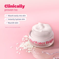The Face Shop Rice Water Bright Cream swirl demonstrates lightweight hydration