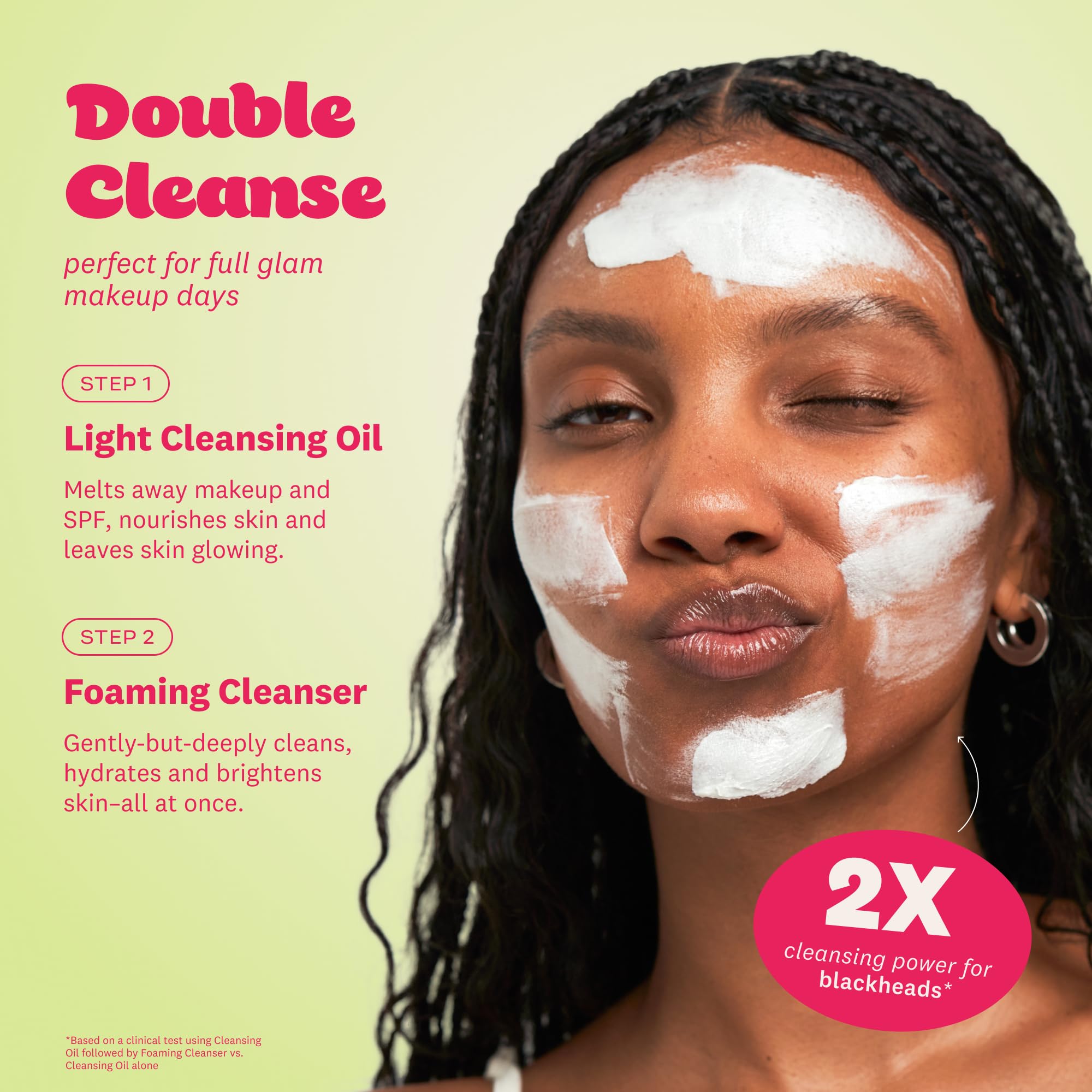 The Face Shop Rice Water Bright dermatologist-tested vegan badge signals skin-friendly care.