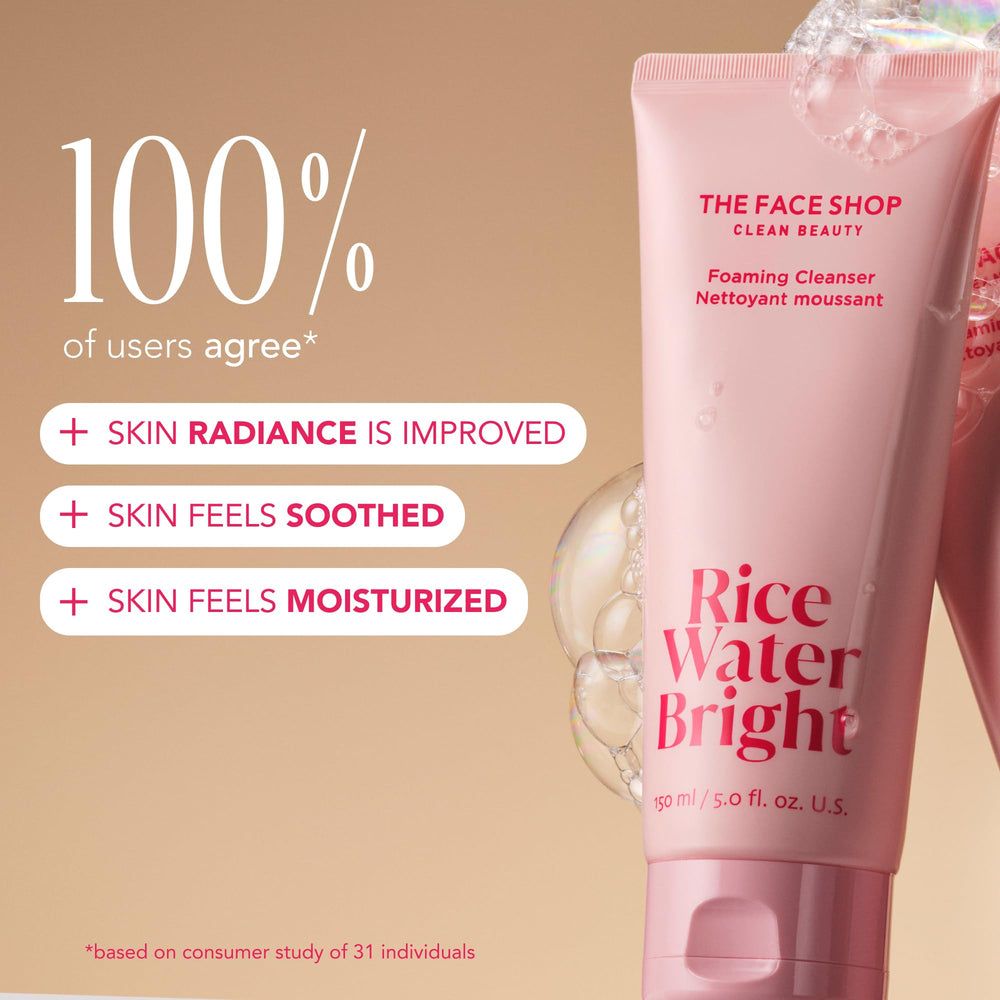 The Face Shop Rice Water Bright eye cream tube for daily moisture.