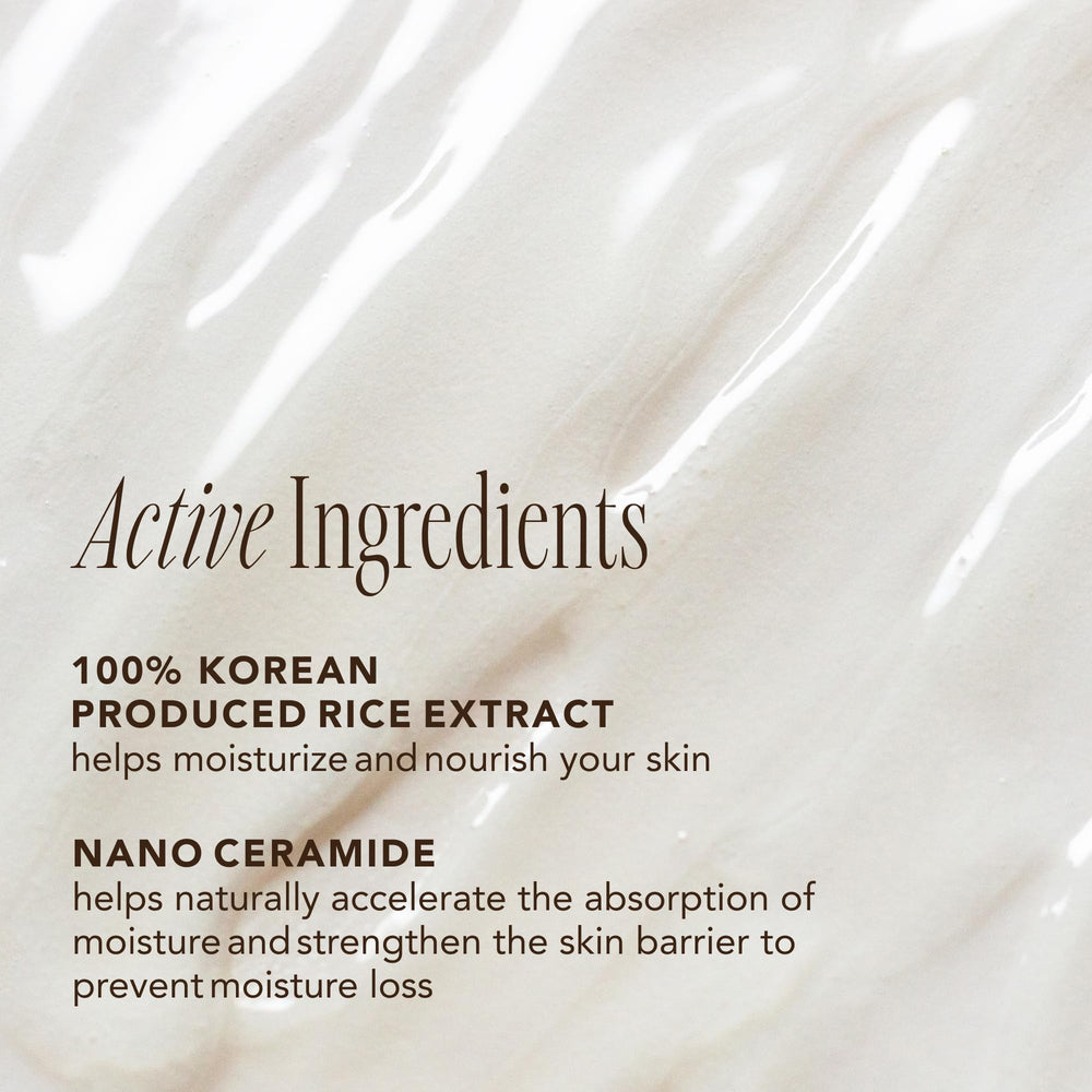 The Face Shop Rice Water Extract bottle highlighting gentle exfoliation and nourished skin