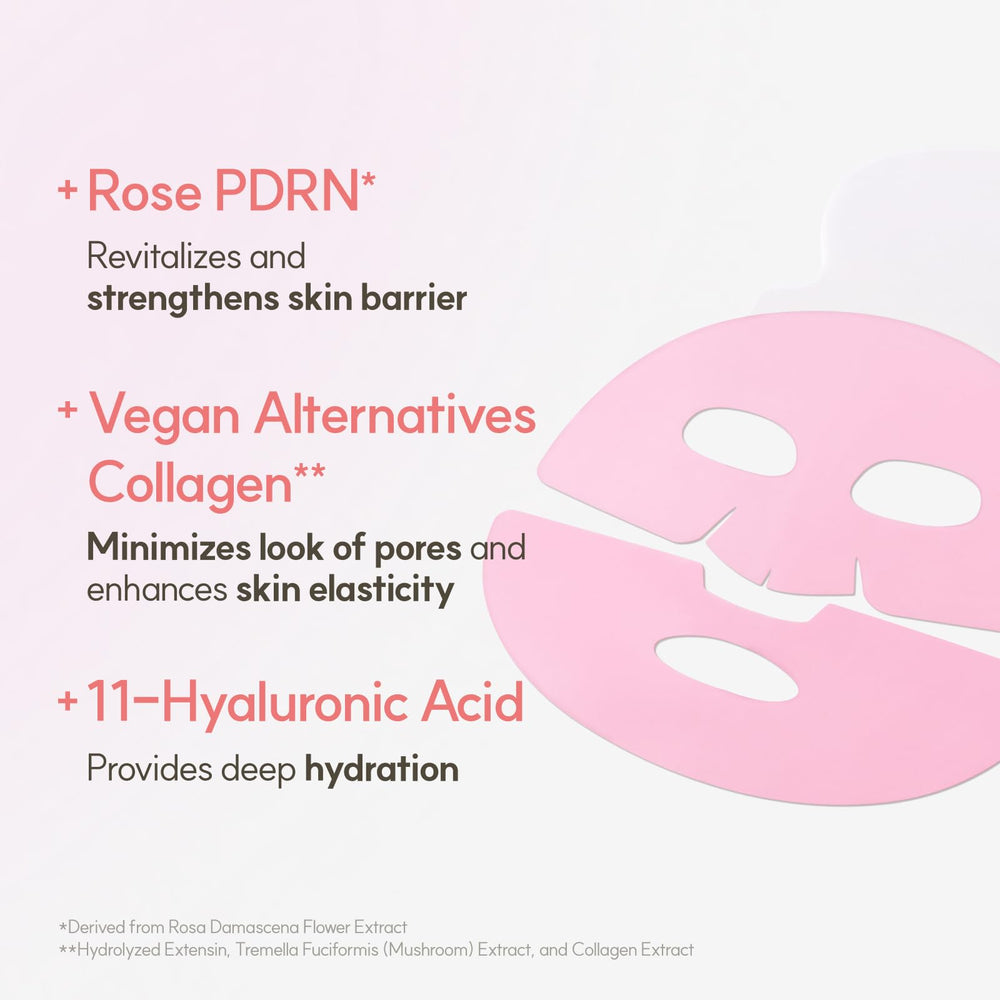 The Face Shop Rose PDRN hydrogel sheet appears translucent during absorption.