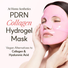 The Face Shop Rose PDRN mask close-up shows hydrogel texture.