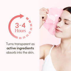 The Face Shop Rose PDRN mask on the face demonstrates at-home spa use.