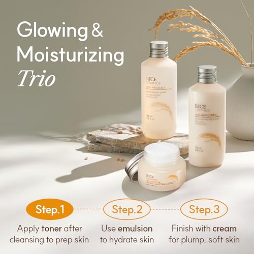 The Face Shop skincare routine collage with toner for daily hydration