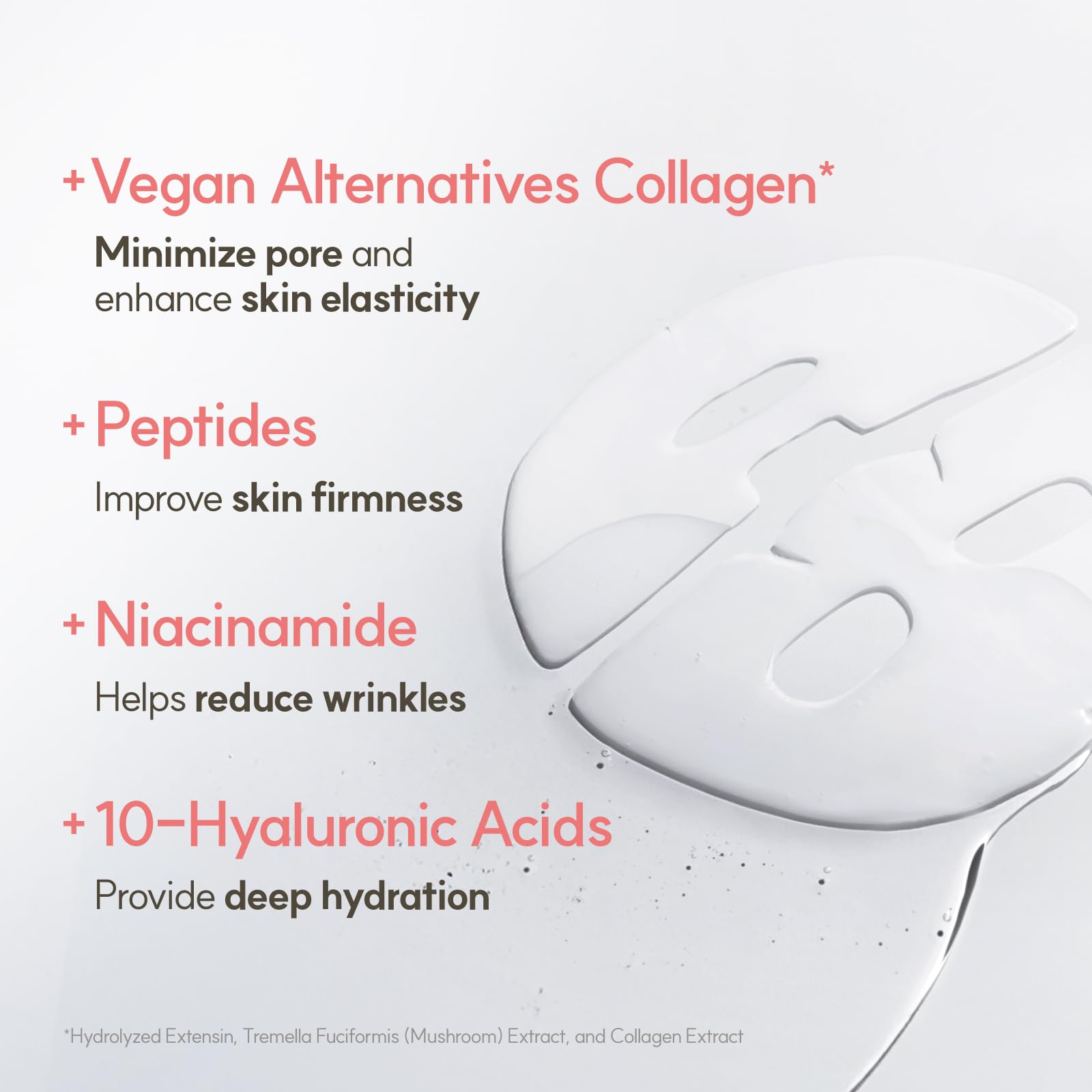 The Face Shop vegan collagen mask Idebenone inclusion supports texture
