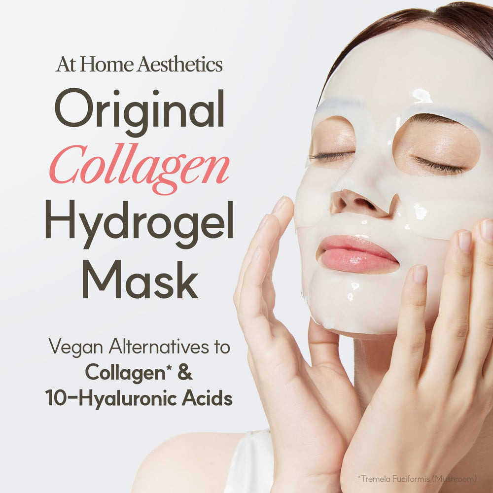 The Face Shop vegan collagen mask sheet application showing hydrated glow use
