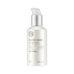 The Face Shop Whiteseed Serum bottle closeup showing brightening formula for radiant skin