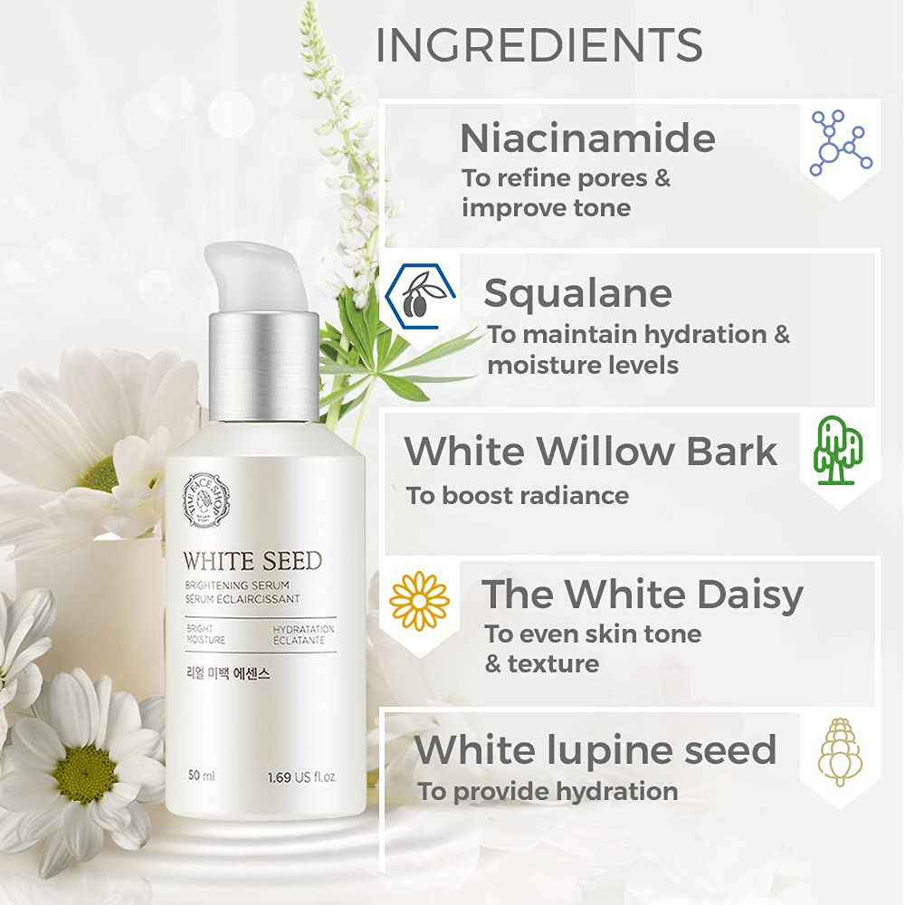 The Face Shop Whiteseed Serum pump shown for easy controlled dispersion