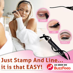 The Flick Stick eye corner alignment demonstrates symmetrical wings for balanced looks.