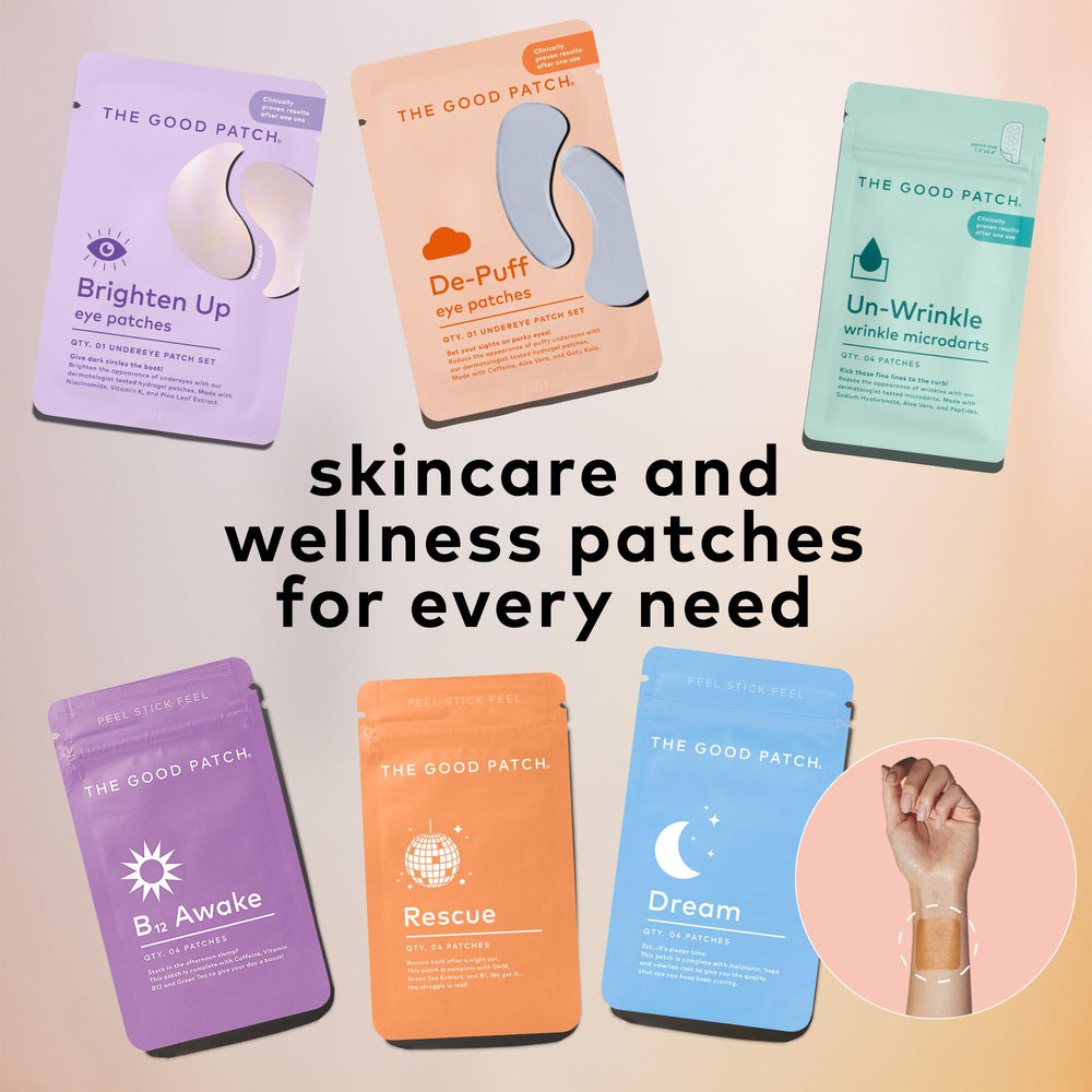The Good Patch Brighten Up Under Eye Patches packaging visual showing six-patch box