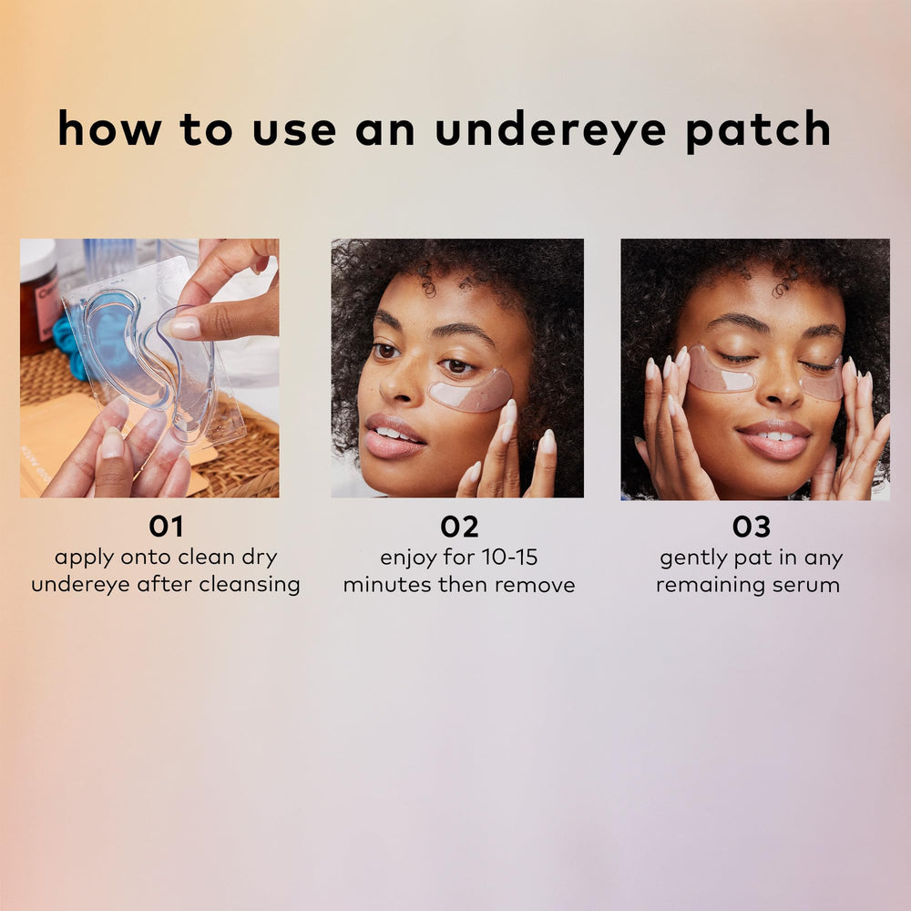 The Good Patch de-puff cooling patch with menthyl lactate for refreshing sensation.