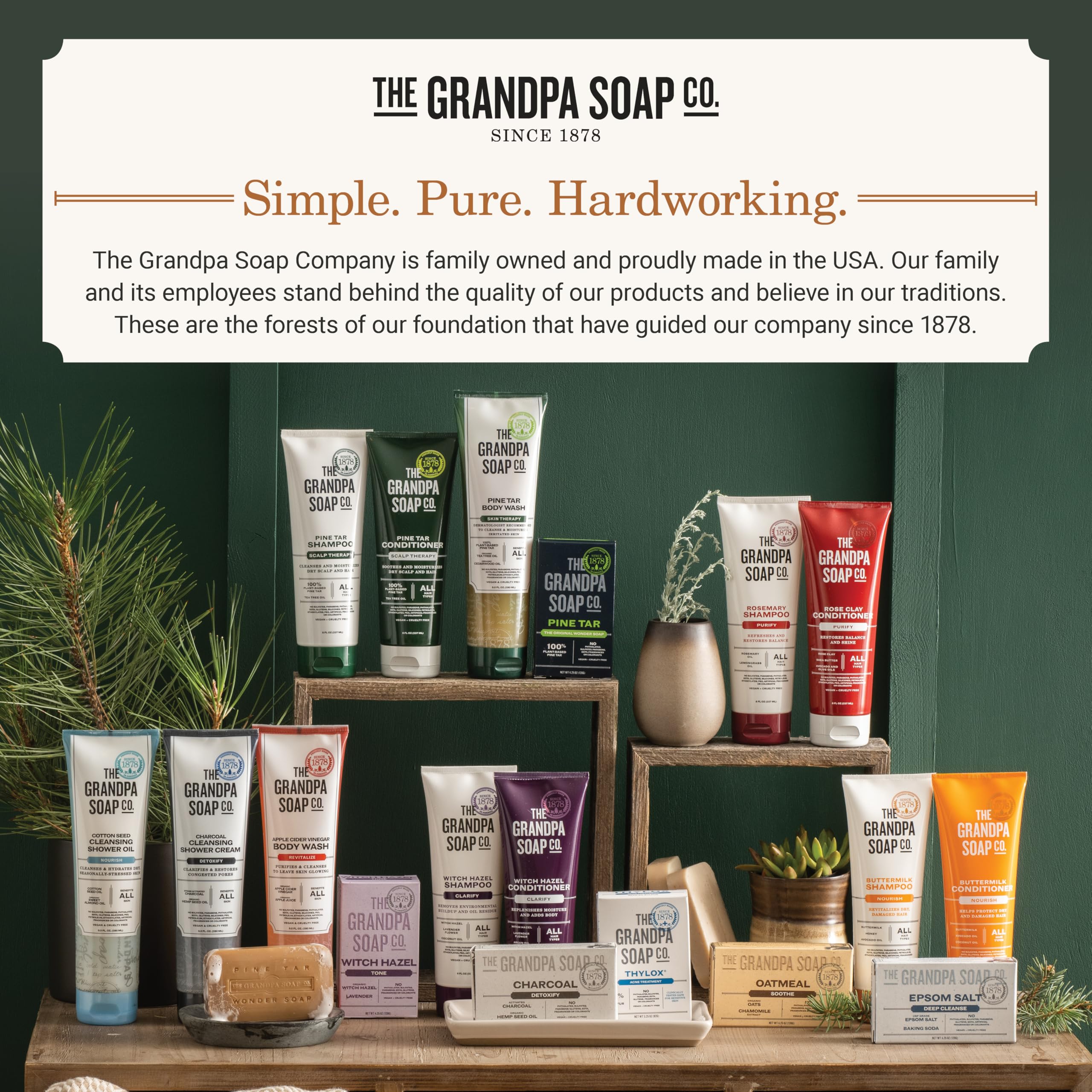 Family-owned Grandpa Soap Company emphasizes tradition and clean routines.