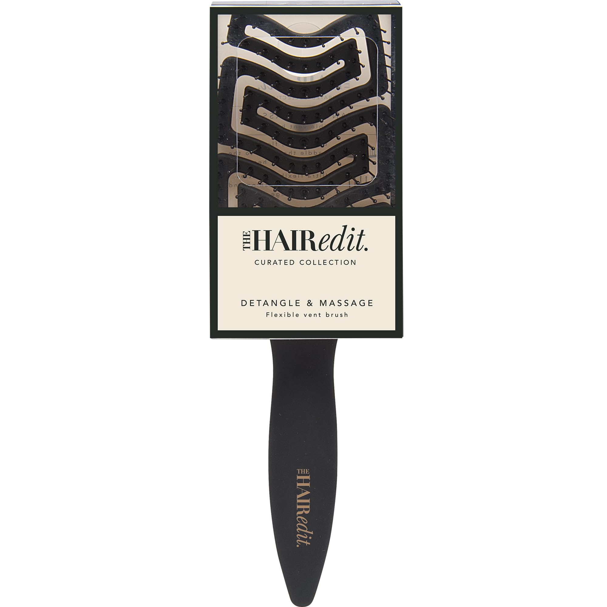 The Hair Edit curved paddle massage guides gentle strokes for daily scalp care.