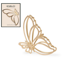 The Hair Edit gilded wing clip butterfly clip secures thick hair with a chic look.