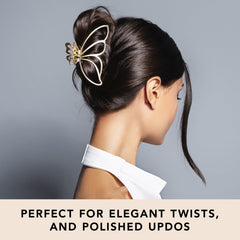 The Hair Edit gilded wing clip thick hair provides a sturdy grip for long styles.