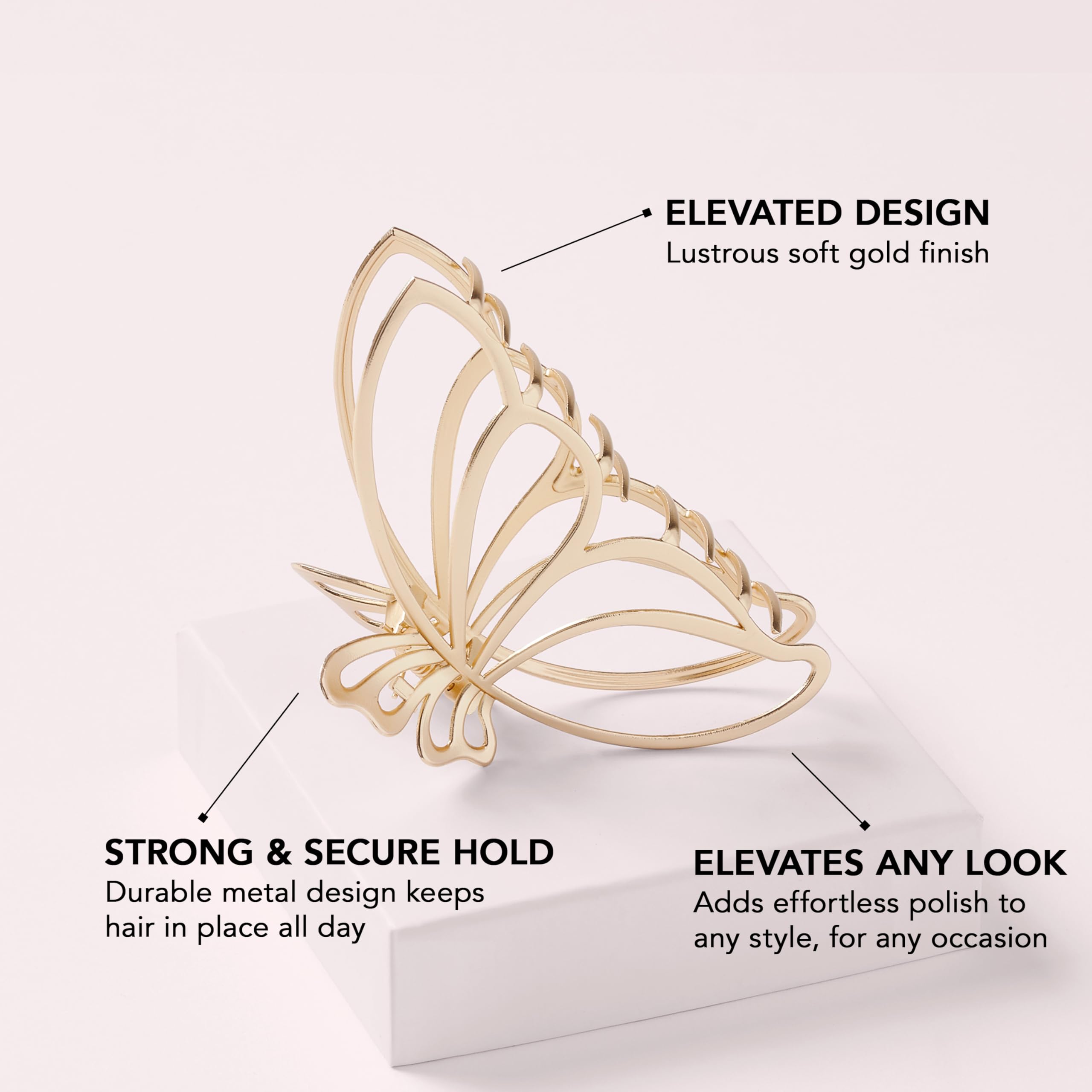 The Hair Edit gilded wing clip updo styling demonstrates elegant twists and buns.