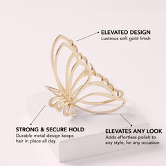 The Hair Edit gilded wing clip updo styling demonstrates elegant twists and buns.