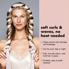 The Hair Edit heatless curl set used on dry hair for quick morning curls.