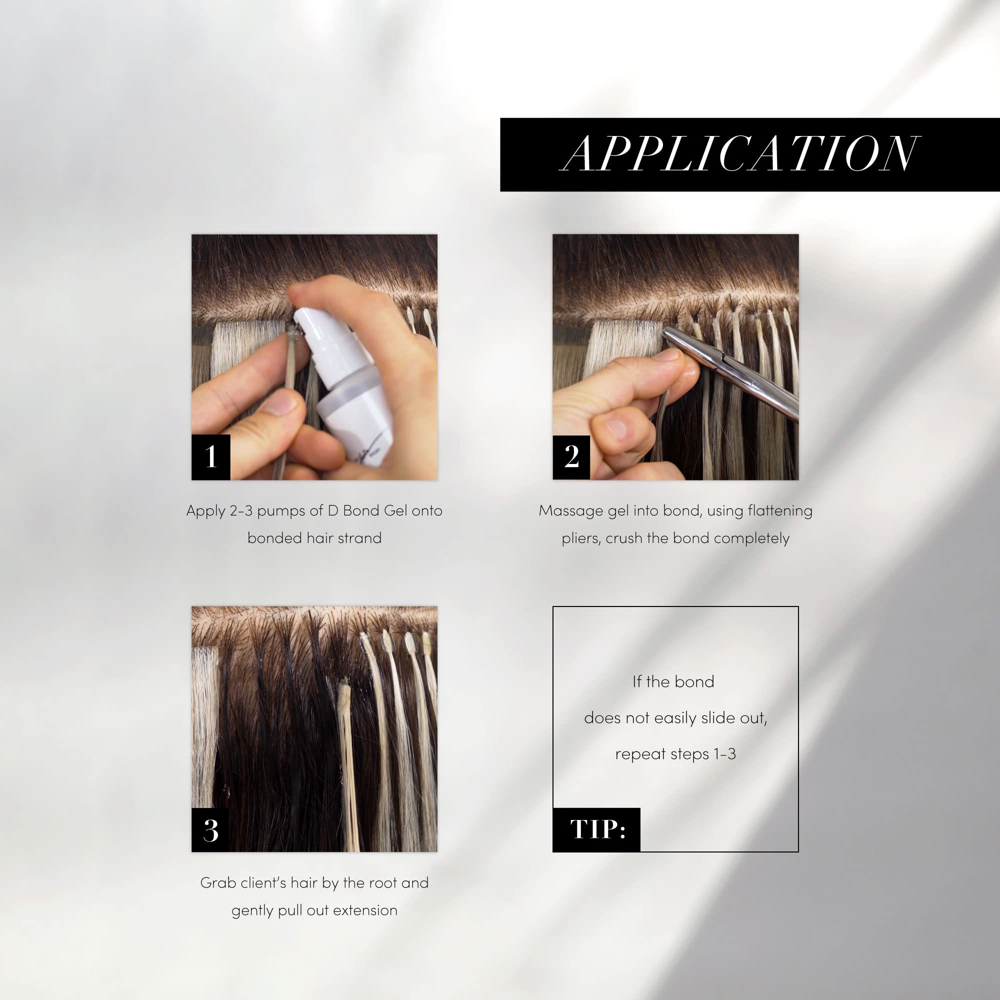 The Hair Shop D Bond Gel Remover application closeup for precise dissolution