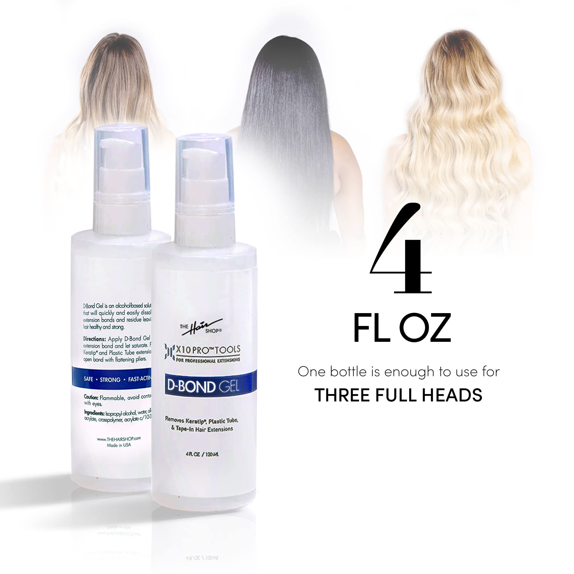 The Hair Shop D Bond Gel Remover with flattening pliers supports efficient removal