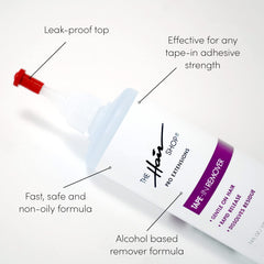 The Hair Shop X10 Pro-Tools liquid application for efficient, clean tape removal.
