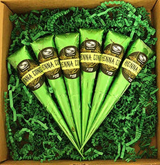 The Henna Guys 6-pack ready-to-use henna cones for precise, natural color application.