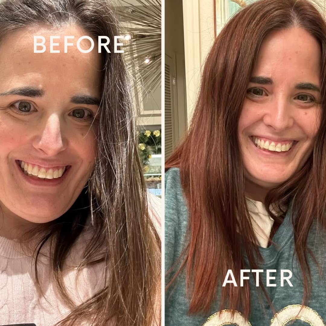 The Henna Guys auburn hair color consistency shot highlights even hue.