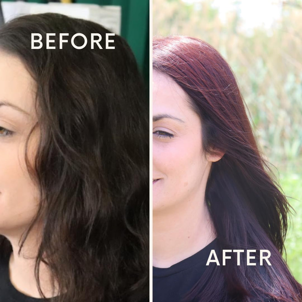 The Henna Guys Burgundy dye anti-fade formula image suggests longer-lasting color