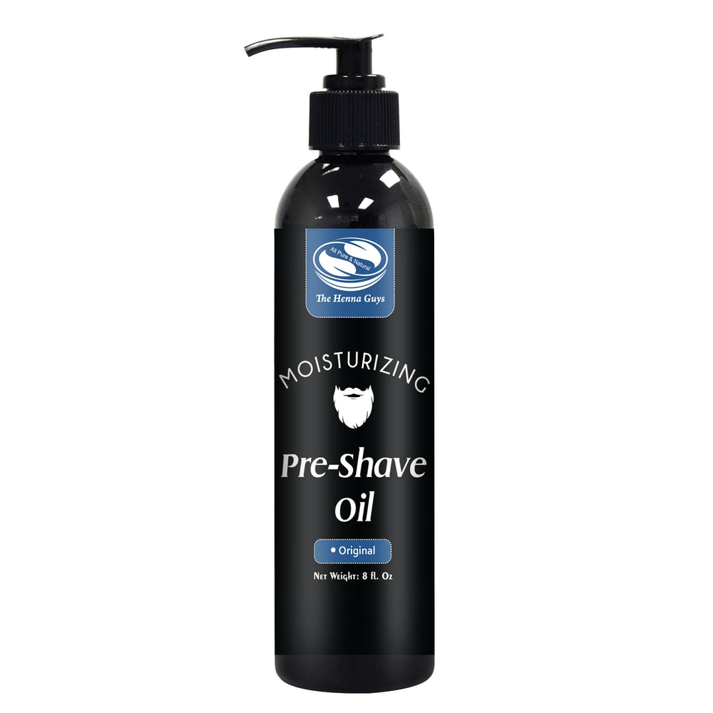 The Henna Guys unscented pre shave oil 8oz bottle for smooth razor glide