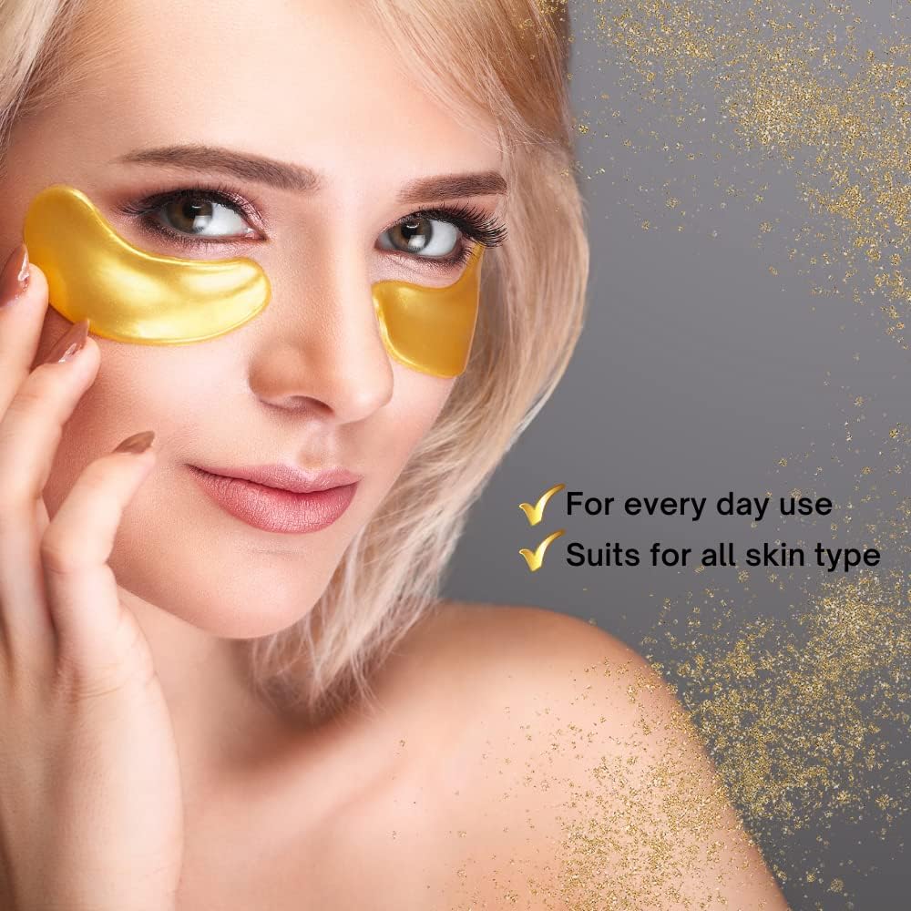 The Hollywood Eye 24K Gold Eye Mask carried in travel pouch for on-the-go rejuvenation