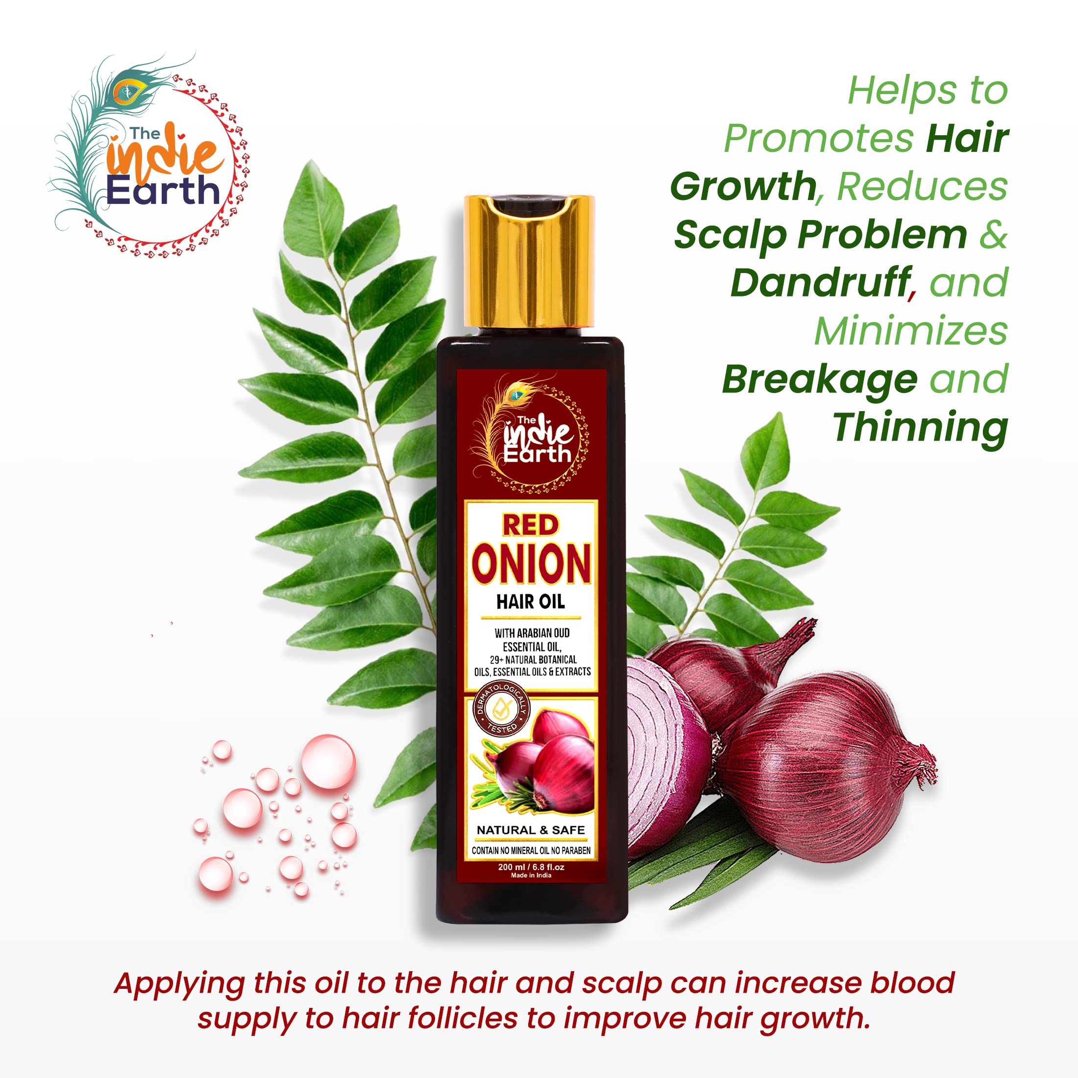 The Indie Earth scalp massage application demonstrates easy daily care routine.