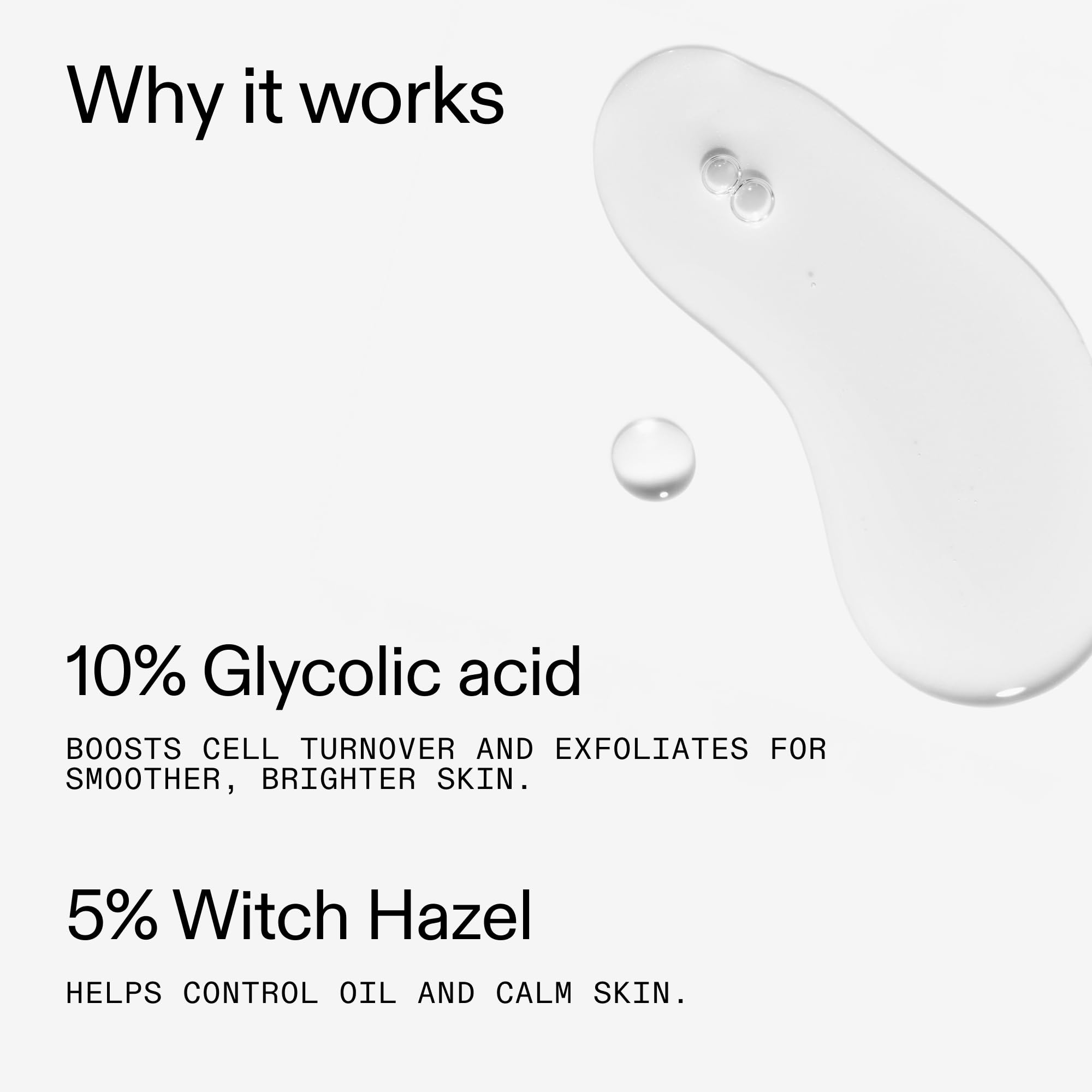 Closeup of The INKEY List glycolic toner texture showing exfoliation action