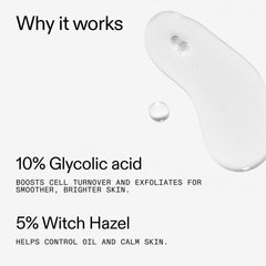 Closeup of The INKEY List glycolic toner texture showing exfoliation action
