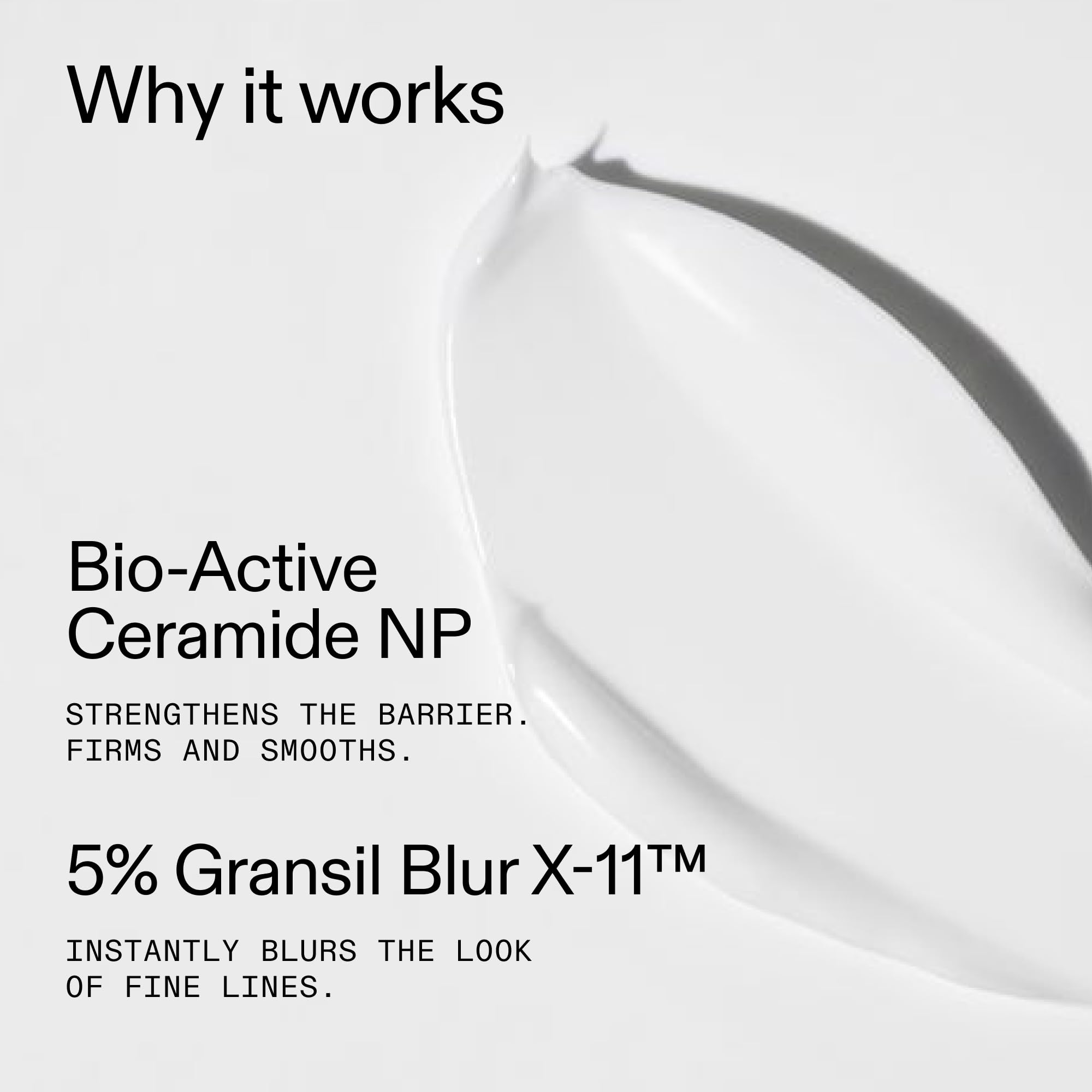 The INKEY List Bio-Active Ceramide Repairing and Plumping Moisturizer label close-up with product name and testing.