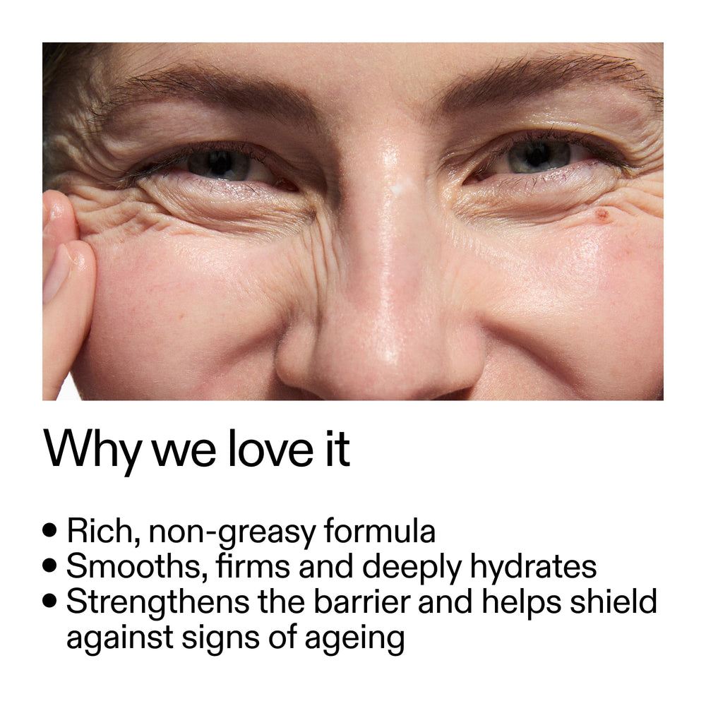 The INKEY List Bio-Active Ceramide Repairing and Plumping Moisturizer creamy texture swatch for easy application.