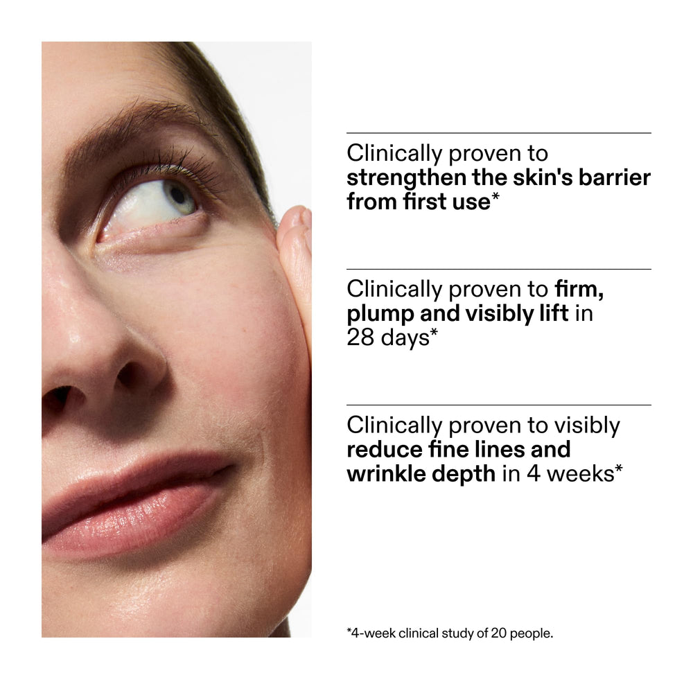 Vanity shot of The INKEY List Bio-Active Ceramide Repairing and Plumping Moisturizer on a clean surface.