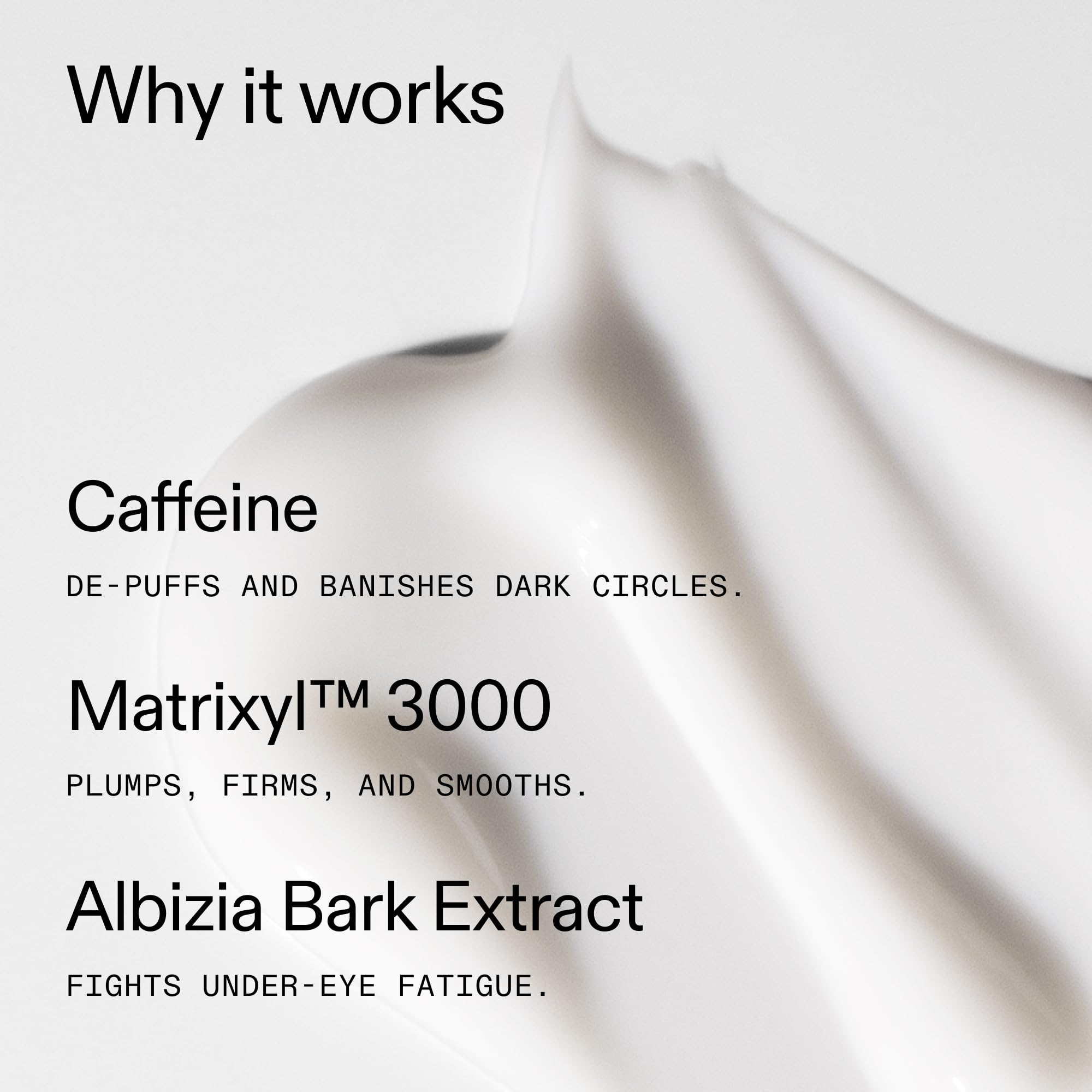 The INKEY List Caffeine Eye Cream application closeup around eye contours