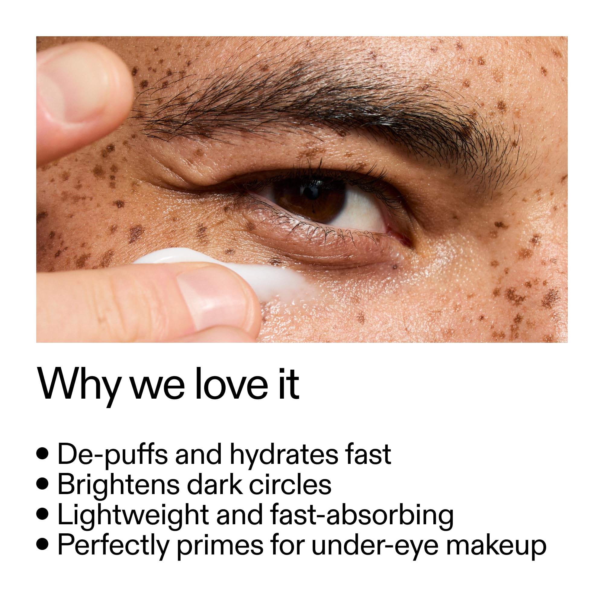 The INKEY List Caffeine Eye Cream dark circles closeup with brightening potential